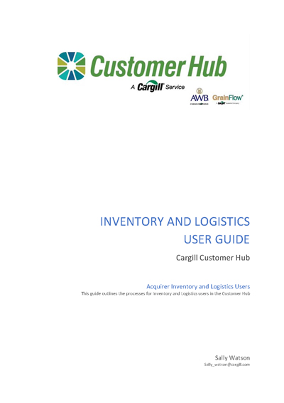 Inventory and Logistics User guide Inventory and Logistics User guide