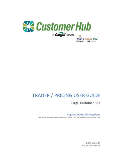 Trader / Pricing User guide